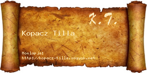 Kopacz Tilla névjegykártya